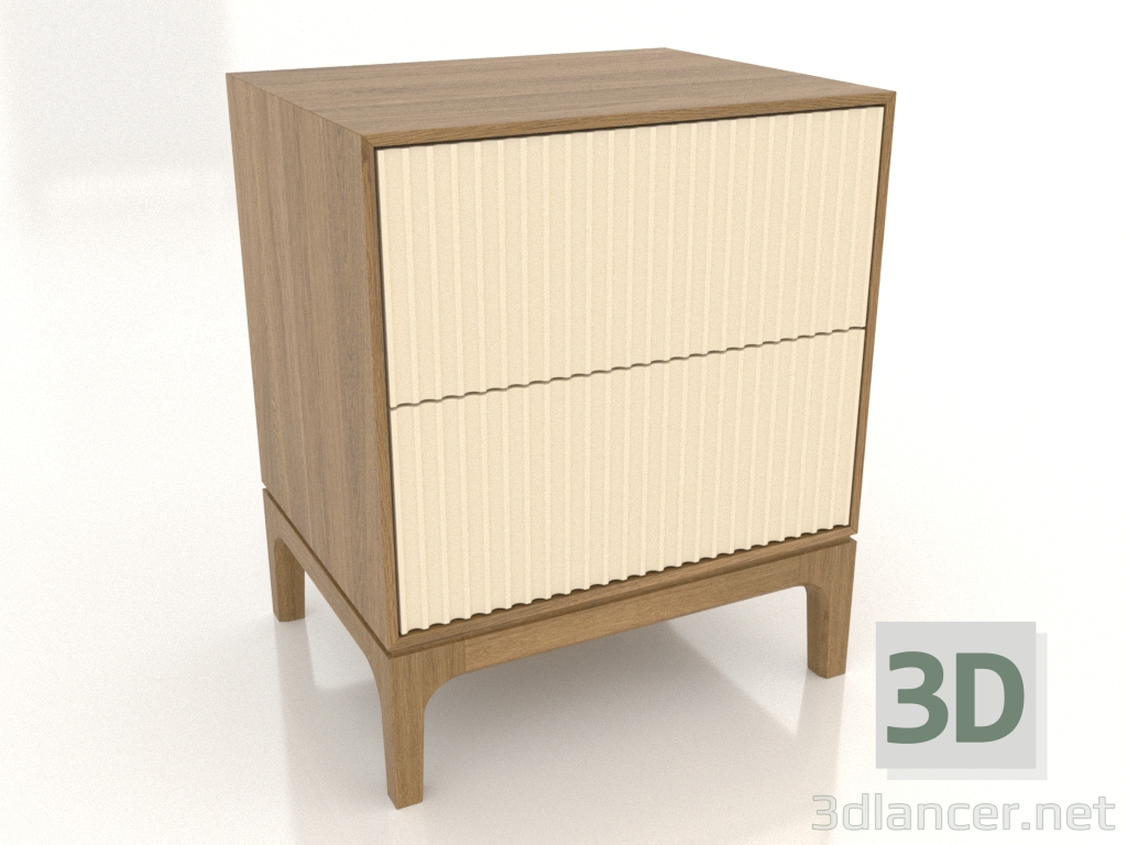 3d model Bedside table FARGO 2 drawers with milled facades (vanilla, natural oak, option 1) - preview 3d model Bedside table FARGO 2 drawers with milled facades (vanilla, natural oak, option 1) - preview