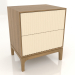 3d model Bedside table FARGO 2 drawers with milled facades (vanilla, natural oak, option 1) - preview