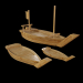 3d Wooden dishes for sushi model buy - render