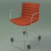 3d model Chair 0275 (4 castors, with armrests, with leather upholstery) - preview