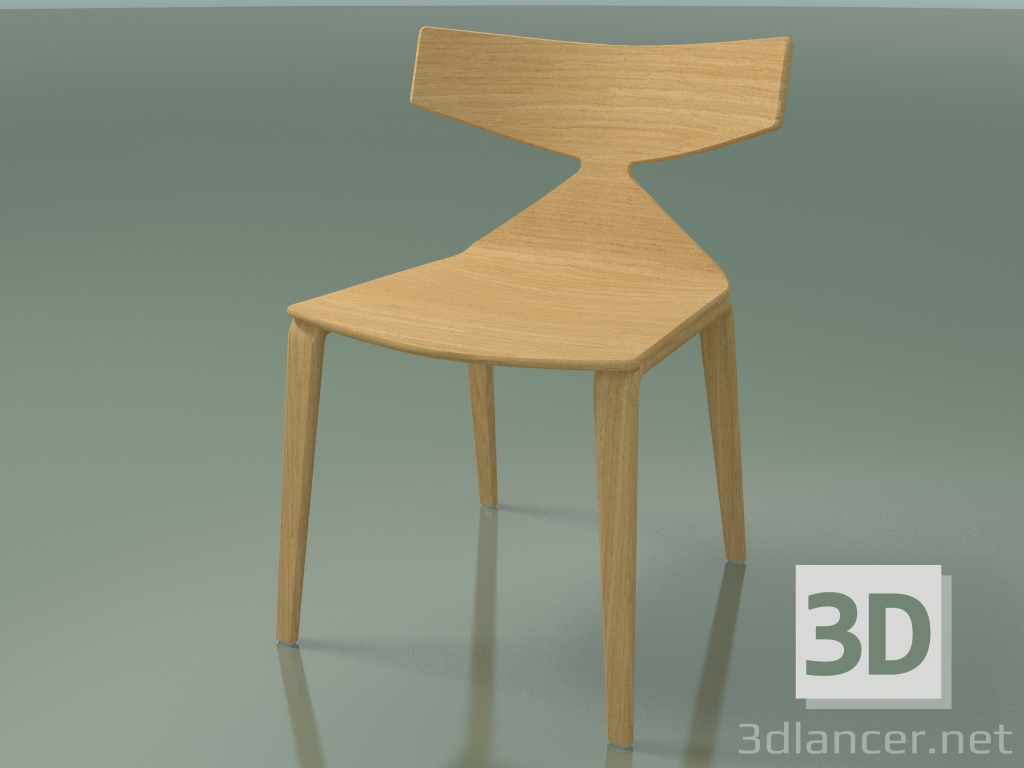 3d модель Стілець 3700 (4 дерев'яні ніжки, Natural oak) – превью