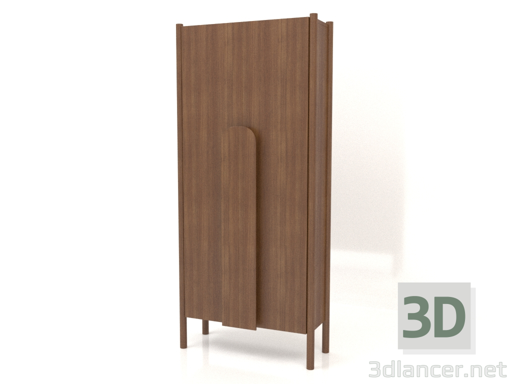 modello 3D Armadio con maniglie lunghe L 01 (800x300x1800, legno marrone chiaro) - anteprima