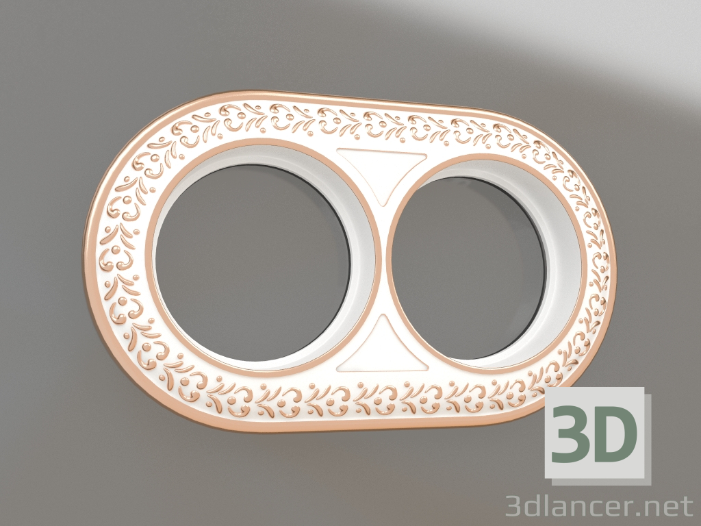 3d model Marco Antik Runda para 2 postes (oro blanco) - vista previa