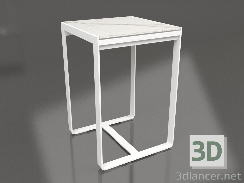 Modelo 3d Mesa alta 70 (DEKTON Aura, Branco) - preview