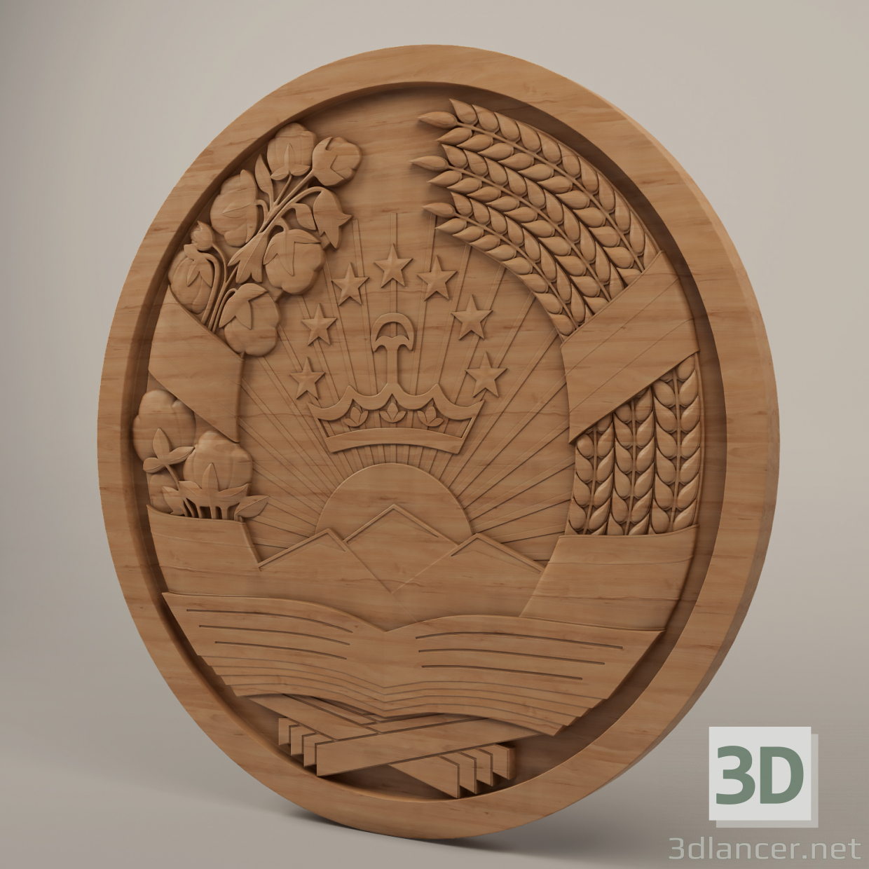 Wappen der Republik Tadschikistan 3D-Modell kaufen - Rendern