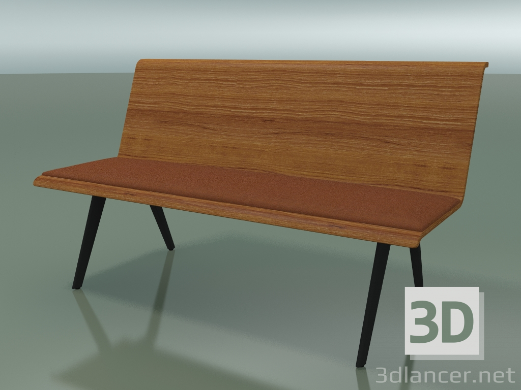 modello 3D Modulo centrale Eating 4600 (L 140 cm, Effetto teak) - anteprima