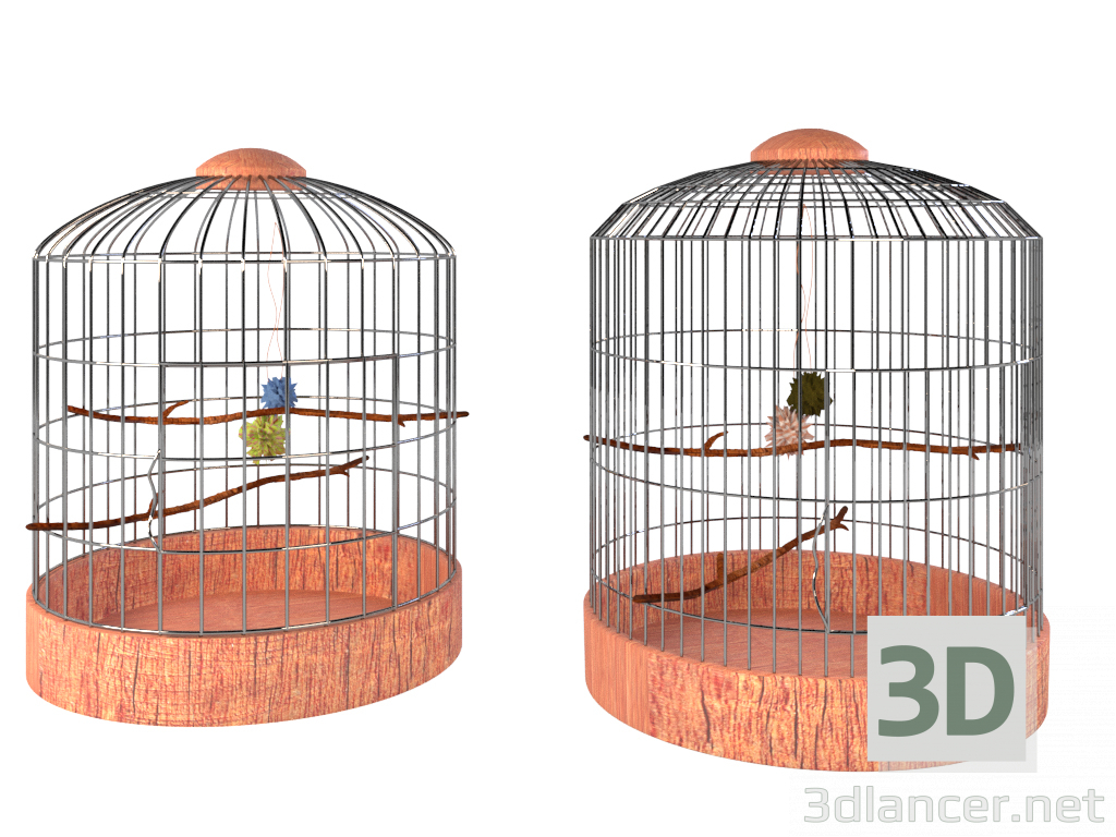 3D Modell Zwei Vogelkäfige - Vorschau