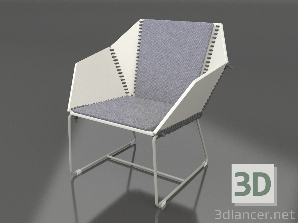 modèle 3D Fauteuil club (Gris ciment) - preview