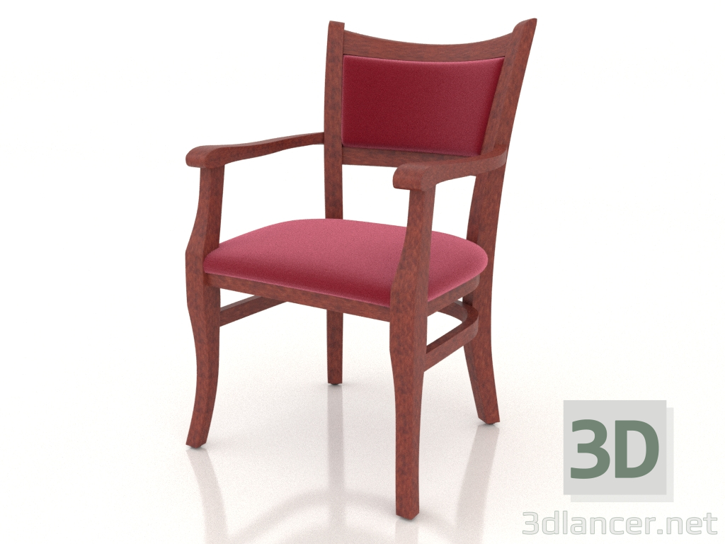 modèle 3D Chaise (fauteuil) Chester (cerise) - preview