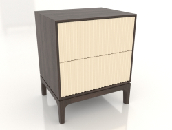 Table de chevet FARGO 2 tiroirs avec façades fraisées (vanille, chêne foncé, option 1)