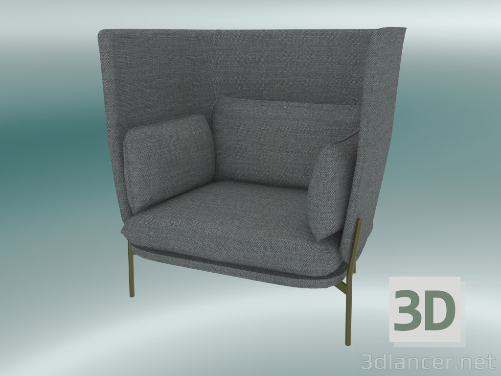 3d model Armchair Cloud (LN5, 90x111 H 120cm, Bronzed legs, Hot Madison 724) - preview