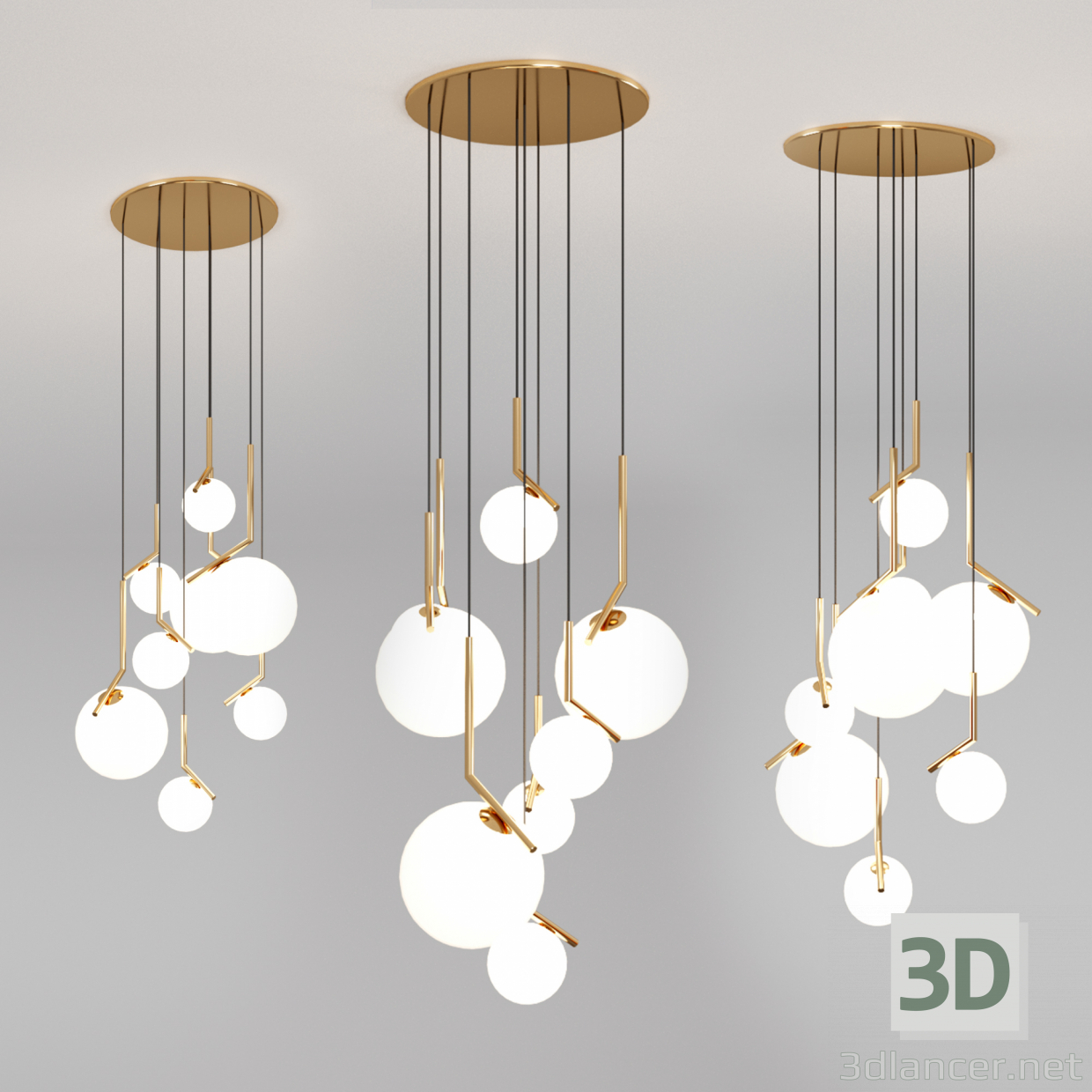 3d Chandeliers IC and G&C Bolle model buy - render