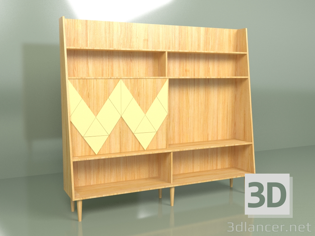 3D Modell Woo Wall (gelber Ocker) - Vorschau