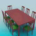 3d model Table for 8 persons - preview