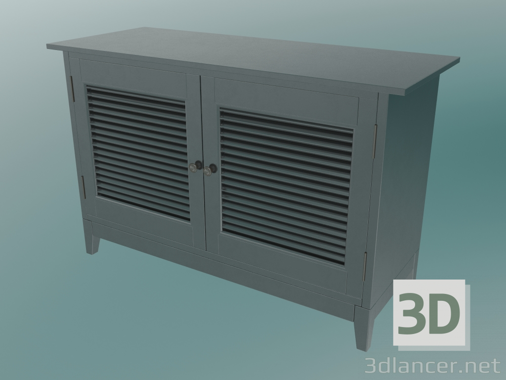 3d model Mueble del lavabo del baño (negro-marrón) - vista previa