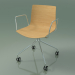 3d model Chair 0284 (4 castors, with armrests, without upholstery, natural oak) - preview