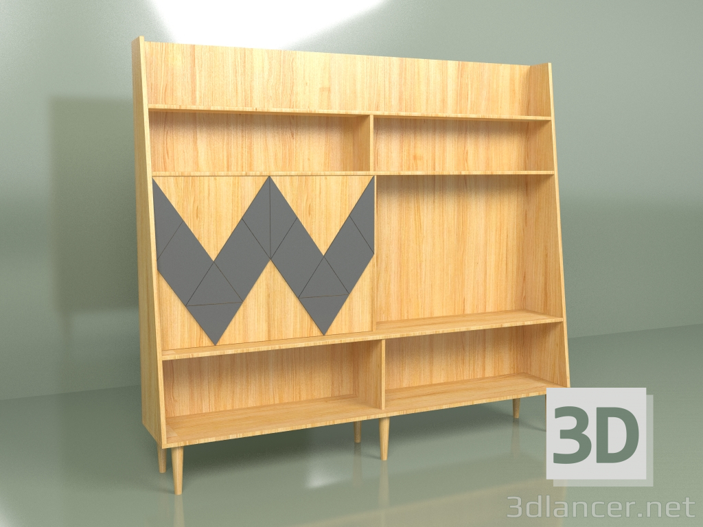 Modelo 3d Parede Woo Parede (cinza escuro) - preview