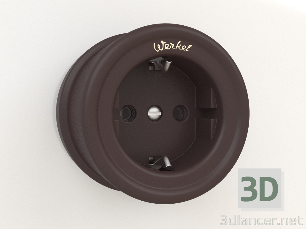 3d model Earth socket (brown) - preview