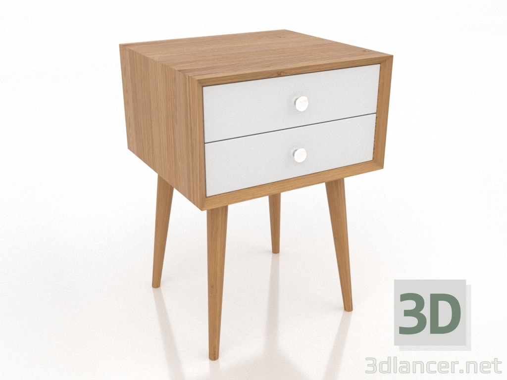 modello 3D Comodino (rovere naturale) - anteprima modello 3D Comodino (rovere naturale) - anteprima