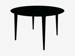 Table à manger ronde (frêne teinté noir D120)