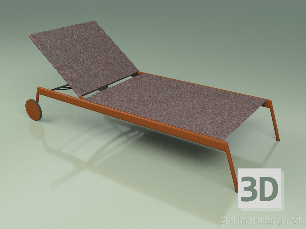 Modelo 3d Espreguiçadeira 007 (Metal Rust, Batyline Brown) - preview