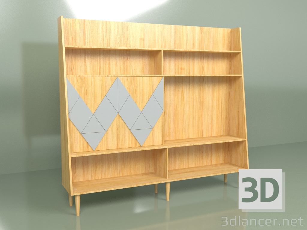 Modelo 3d Parede Woo Parede (cinza claro) - preview