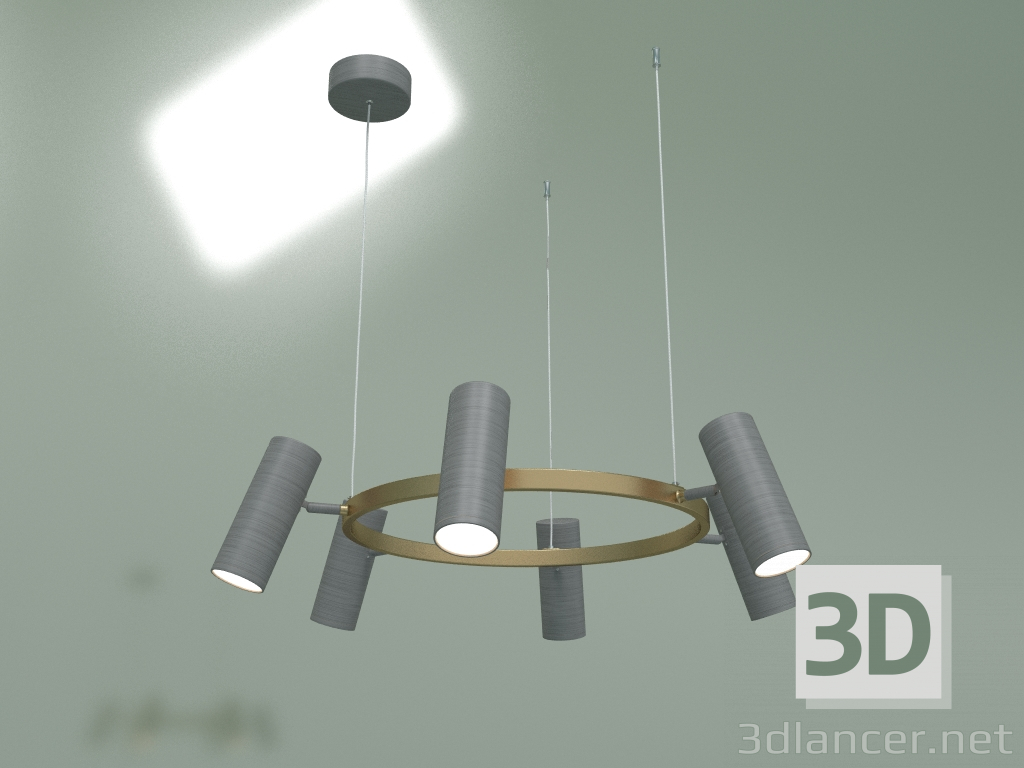 3d model Araña LED suspendida Spacer 90103-6 (gris mate-oro) - vista previa