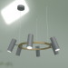 modello 3D Lampadario a LED sospeso Spacer 90103-6 (grigio opaco-oro) - anteprima