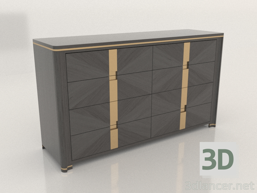 3d model Cómoda de 8 cajones - vista previa