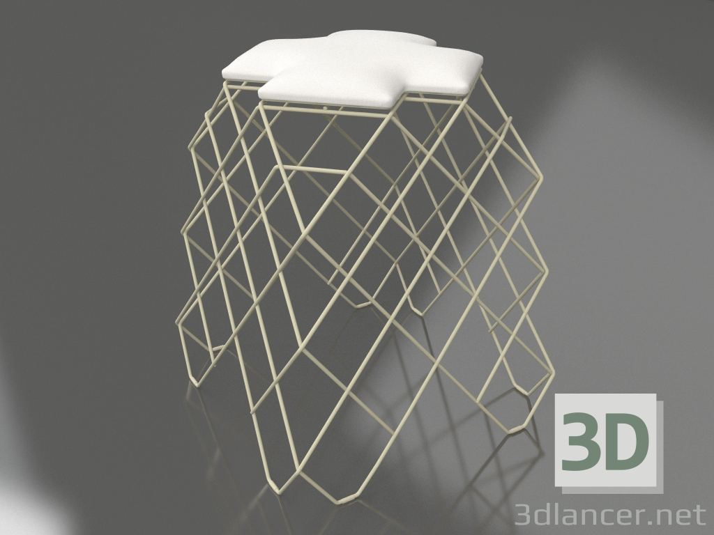 modèle 3D Tabouret bas (Or) - preview