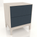 modèle 3D Table de chevet FARGO 2 tiroirs avec façades fraisées (cobalt foncé, chêne blanchi, option 1) - preview