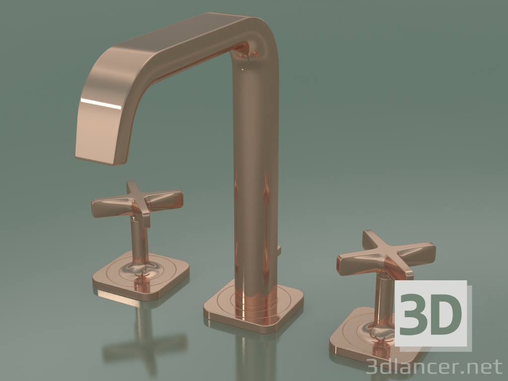 3d model Mezclador de lavabo con 3 orificios 170 (36108300, Oro Rojo Pulido) - vista previa