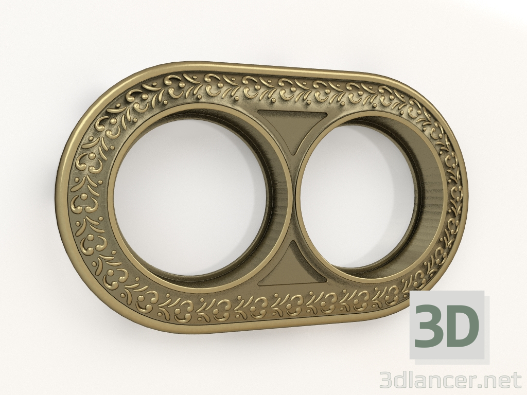 3d model Marco Antik Runda para 2 postes (bronce) - vista previa