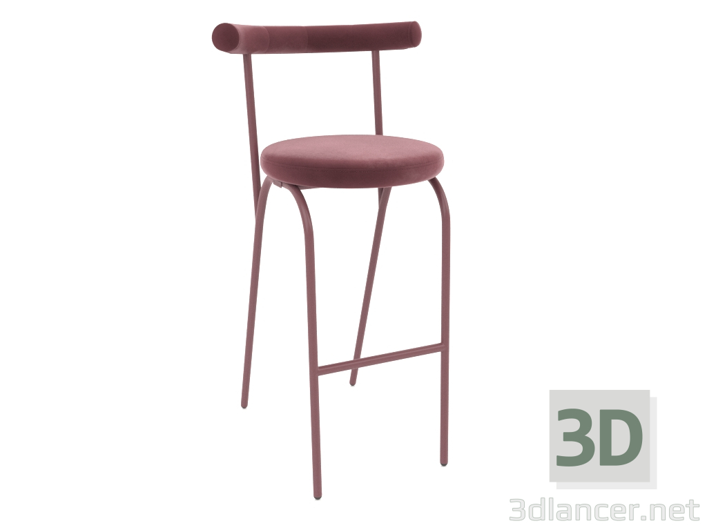 3D modeli Simit bar taburesi (Bordo) - önizleme