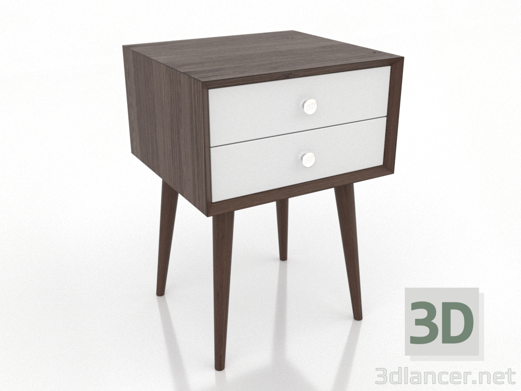 3d model Bedside table (dark walnut) - preview 3d model Bedside table (dark walnut) - preview