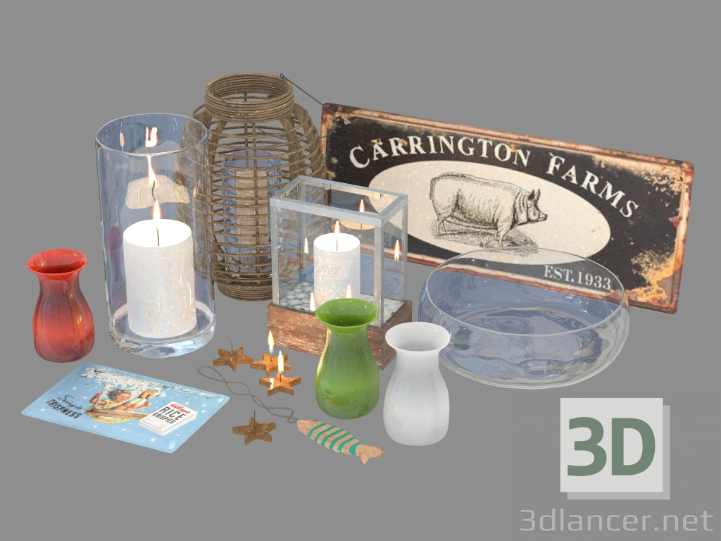 Modelo 3d Conjunto de decoração - preview