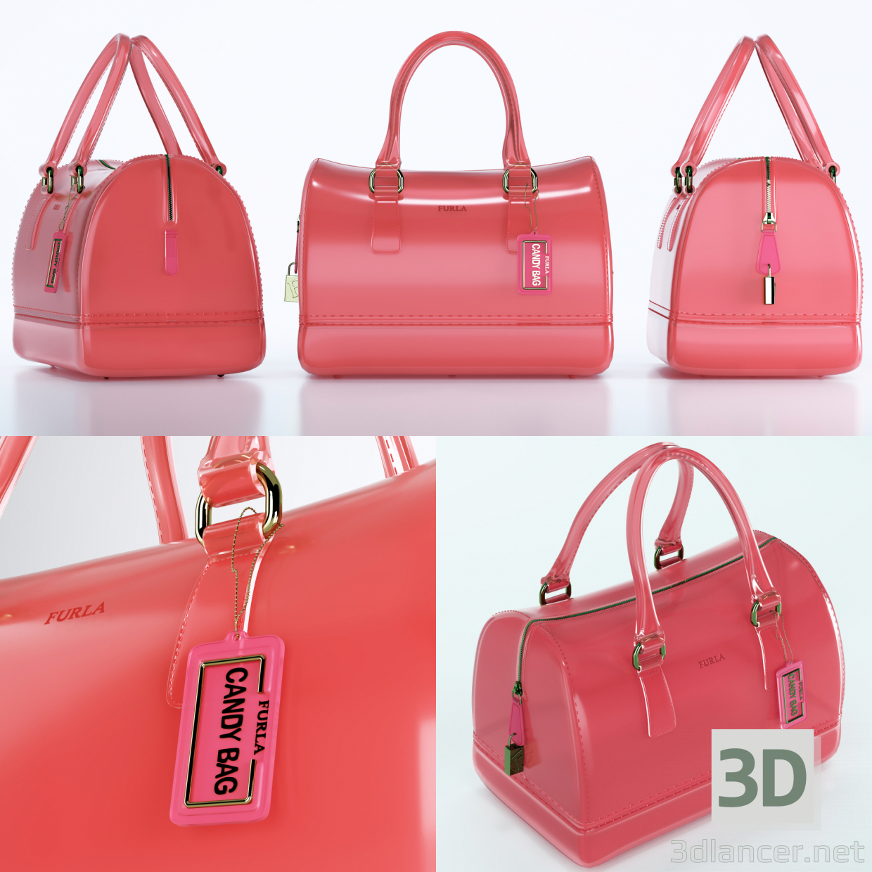 modello 3D Borsa Bauletto di Furla Candy - anteprima