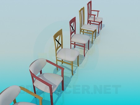 3d model Various chairs - preview