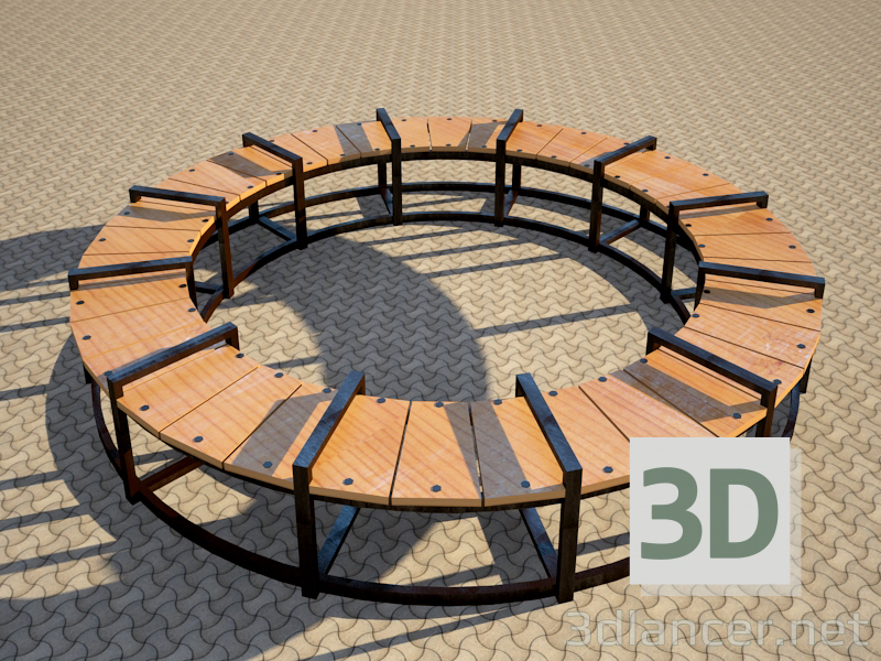 Modelo 3d Banco redondo - preview