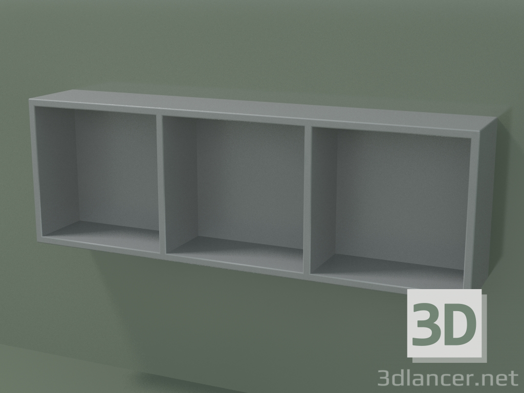 3d model Caja abierta (90U30004, Silver Grey C35, L 72, P 12, H 24 cm) - vista previa