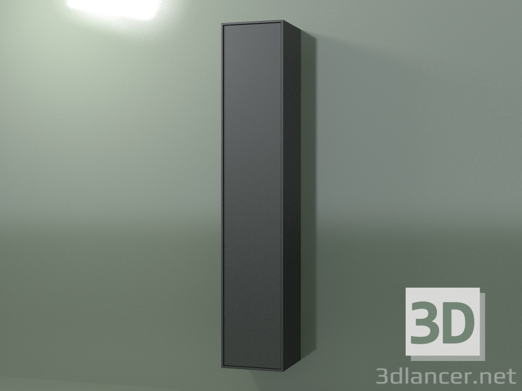 3d model Wall cabinet with 1 door (8BUBFDD01, 8BUBFDS01, Deep Nocturne C38, L 36, P 36, H 192 cm) - preview