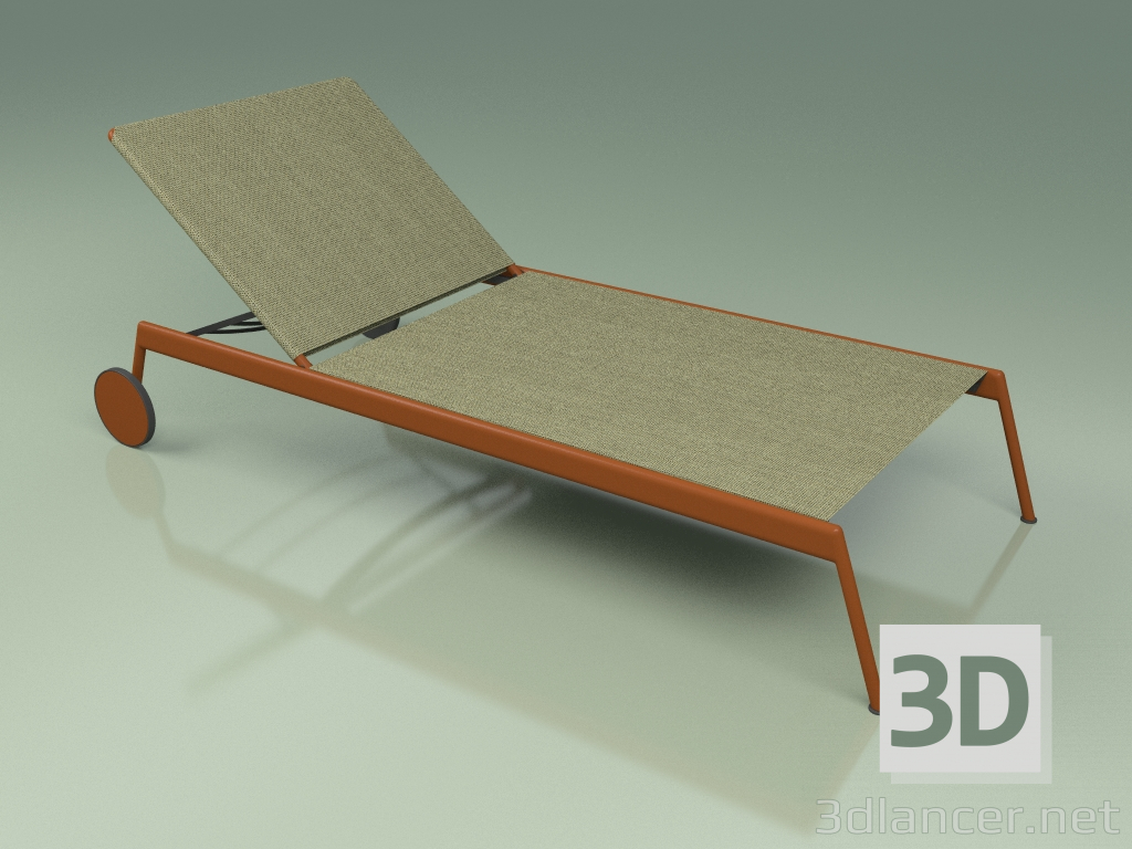 3d модель Шезлонг 007 (Metal Rust, Batyline Olive) – превью