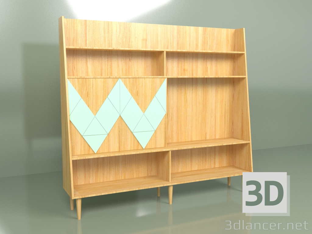 modèle 3D Mur Woo Wall (vague de mer) - preview