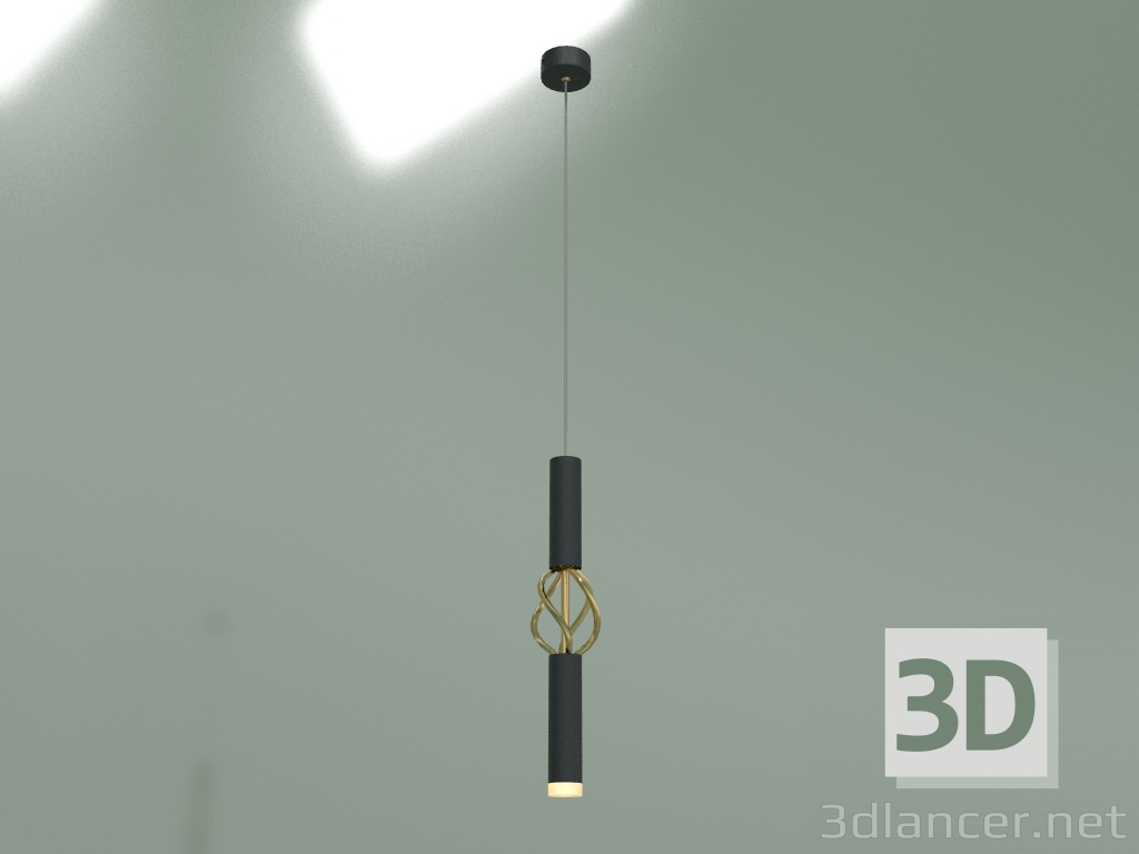 modello 3D Lampada a sospensione a LED Lancia 50191-1 LED (nero-oro) - anteprima