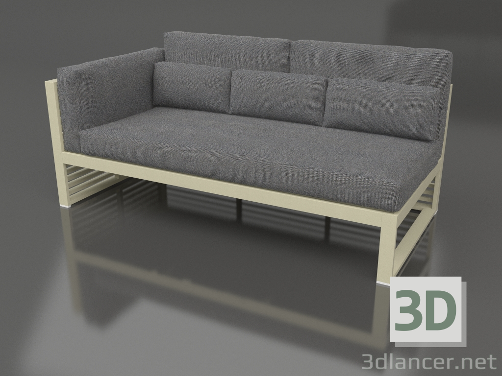 Modelo 3d Sofá modular, seção 1 esquerda, encosto alto (Ouro) - preview