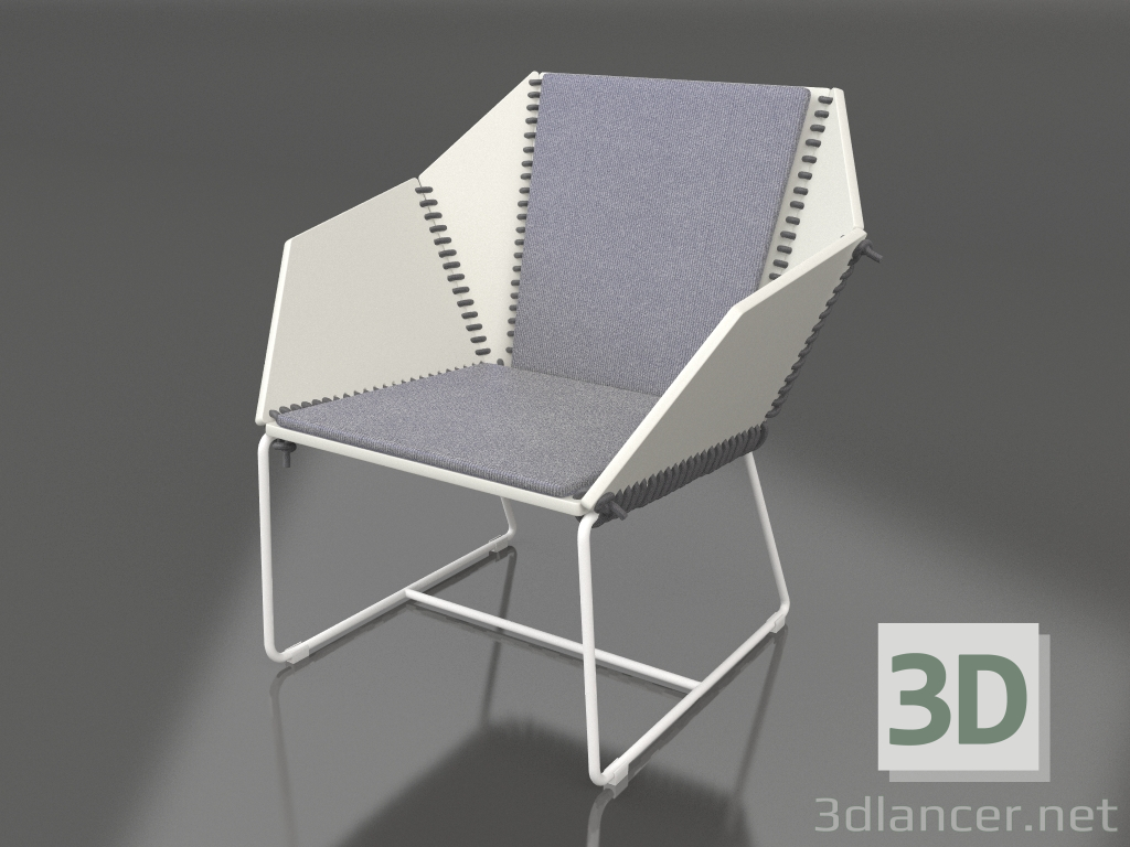 modèle 3D Fauteuil club (Blanc) - preview