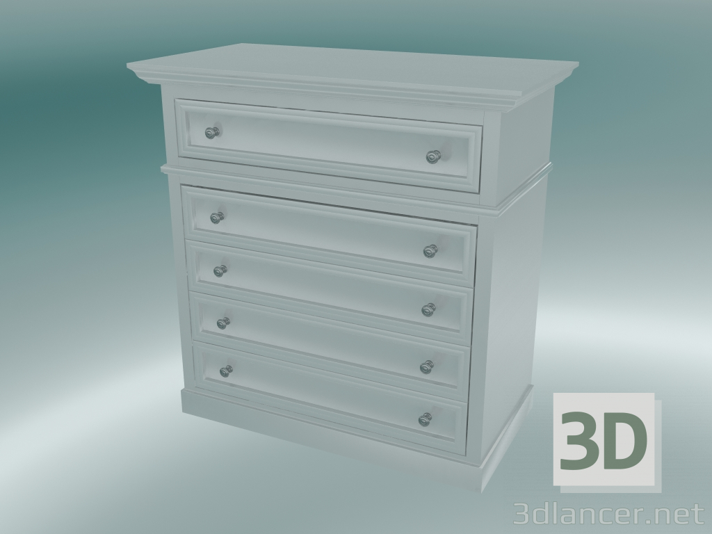 3d model Cajonera en la base (Blanco) - vista previa