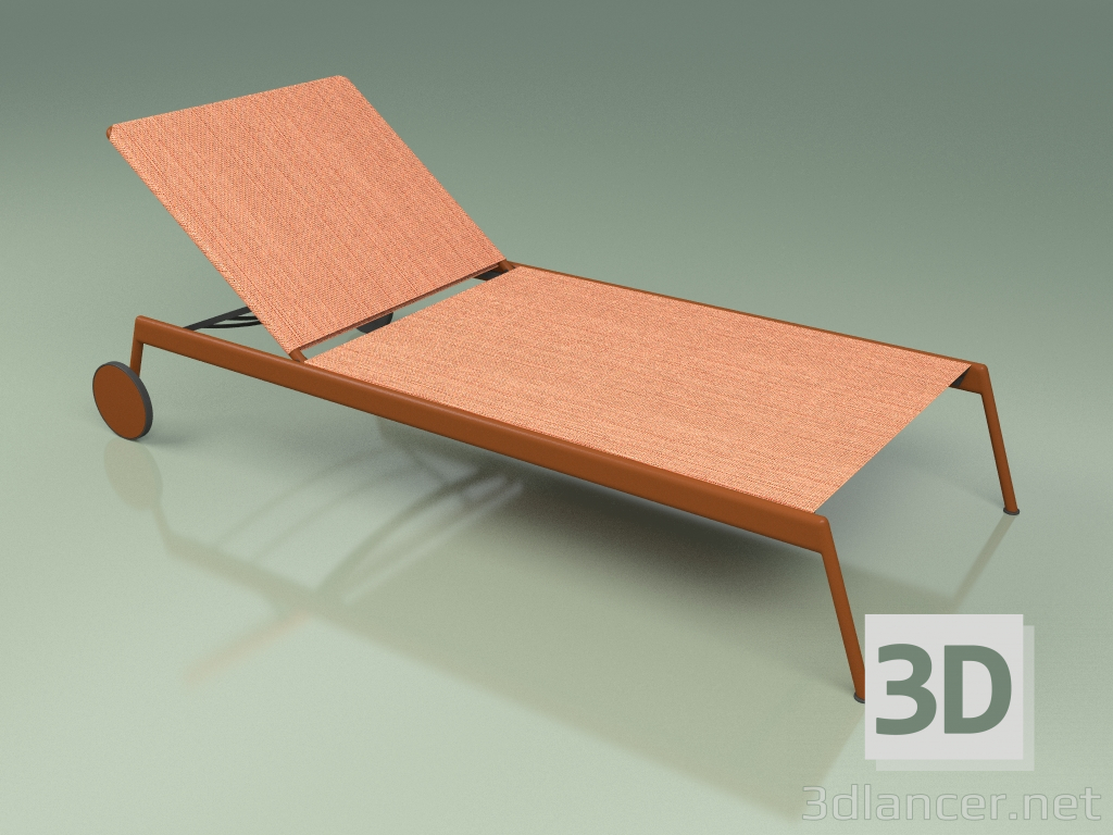 3d модель Шезлонг 007 (Metal Rust, Batyline Orange) – превью