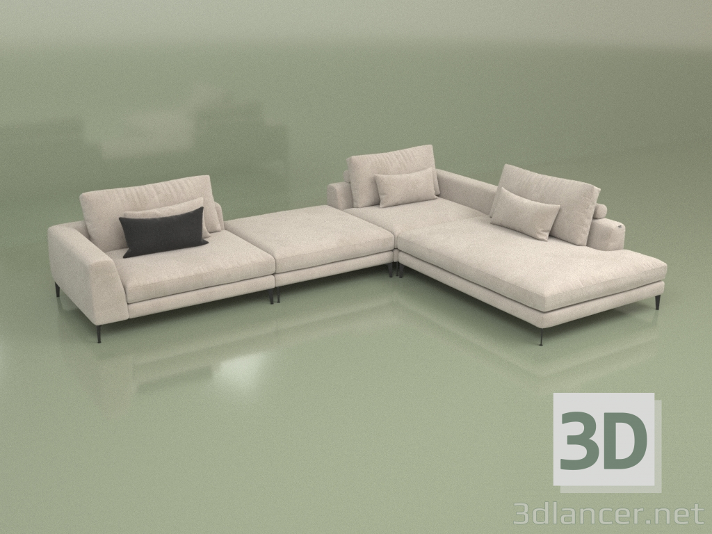 modello 3D Divano Place Air Big - anteprima