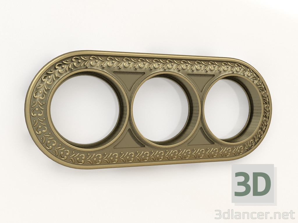 Modelo 3d Moldura Antik Runda para 3 postes (bronze) - preview